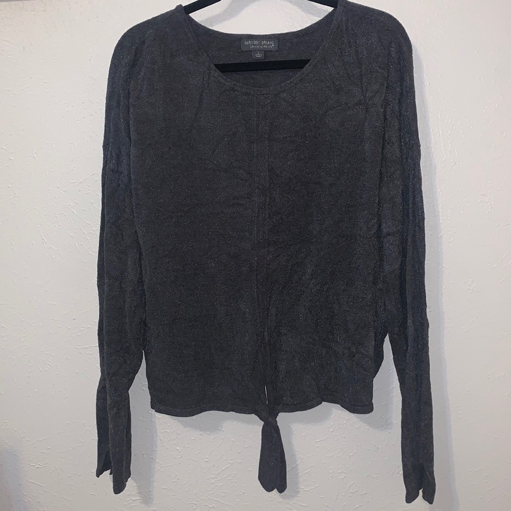 Barefoot Dreams Tie Front Sweatshirt